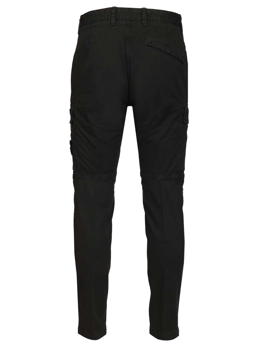 cargo trousers in broken cotton twill Black Elastane
