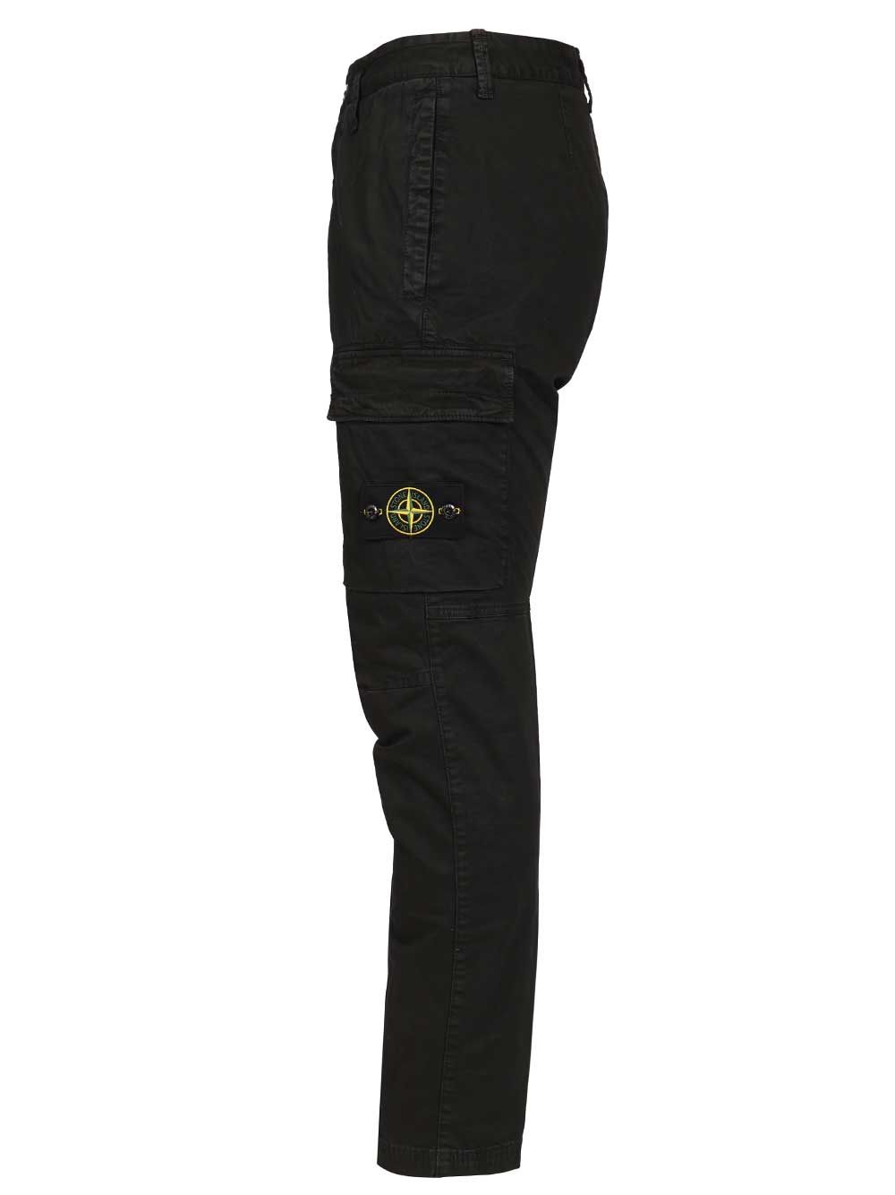 cargo trousers in broken cotton twill Black Elastane