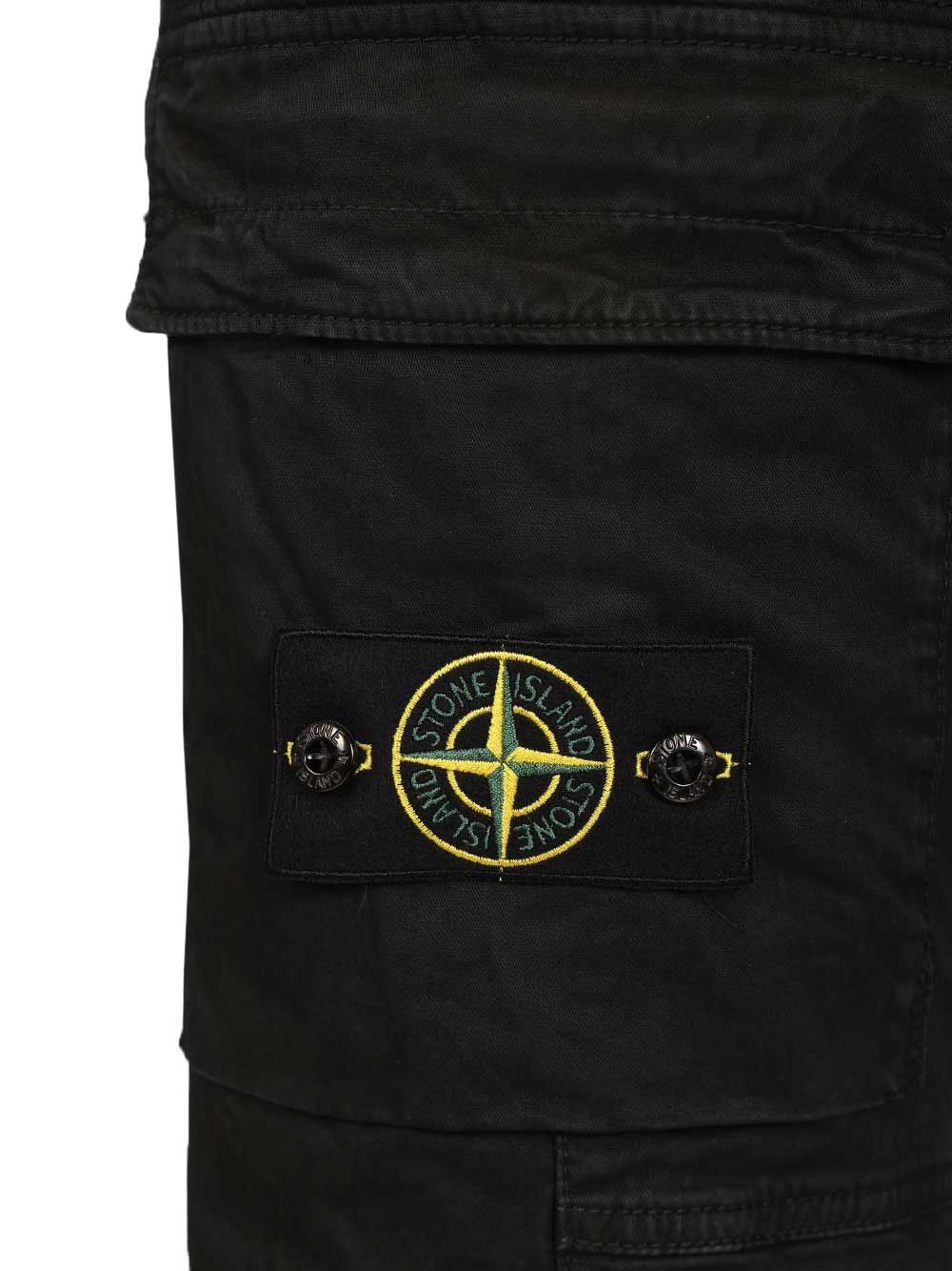 cargo trousers in broken cotton twill Black Elastane