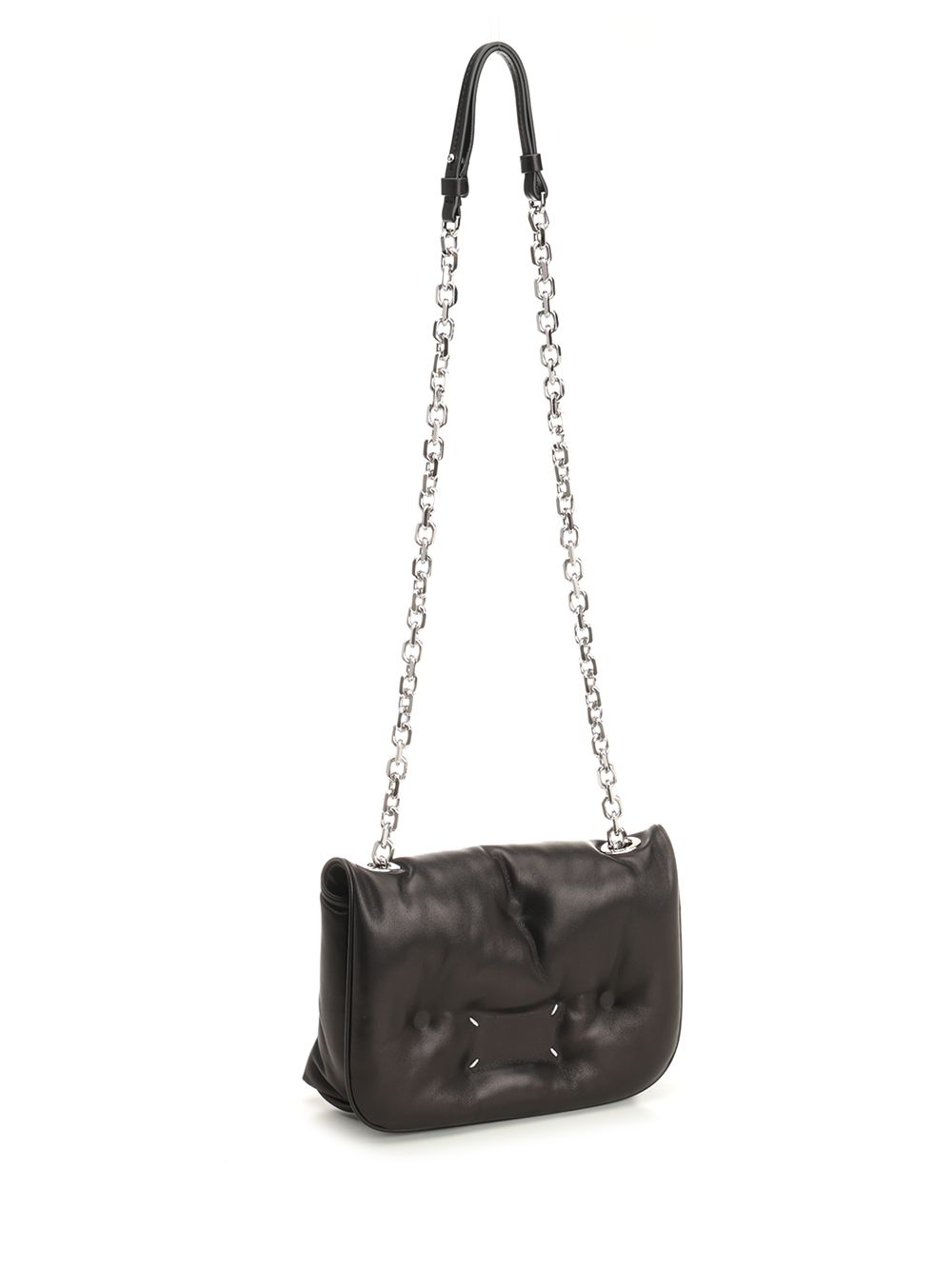 Glam Slam Flap small bag Black Lamb Skin Crossbody