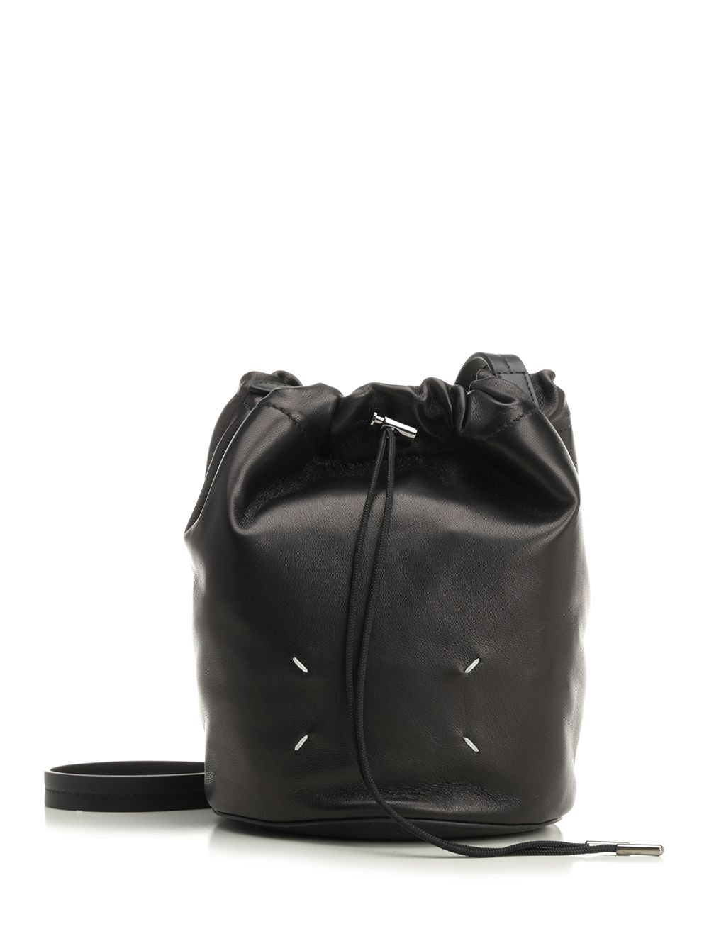 Drawstring pouch bag Black Crossbody