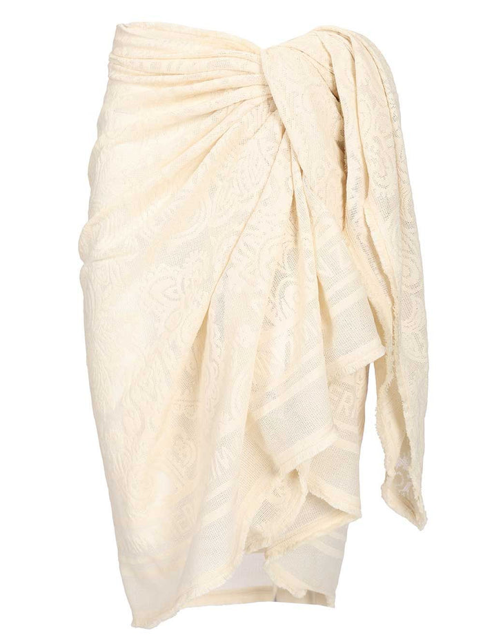 Ivory cotton sarong White Skirt