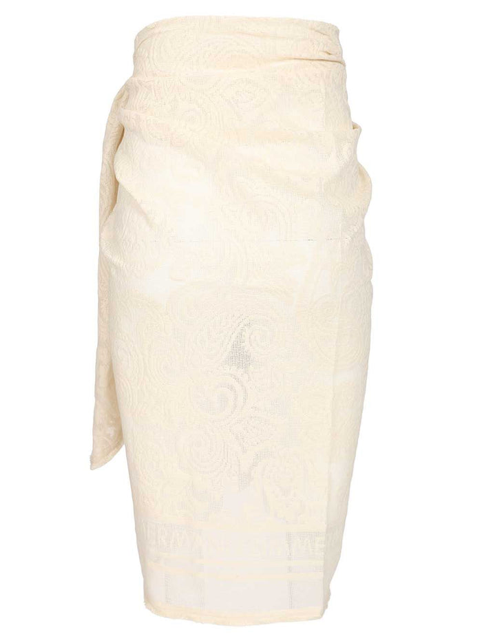 Ivory cotton sarong White Skirt