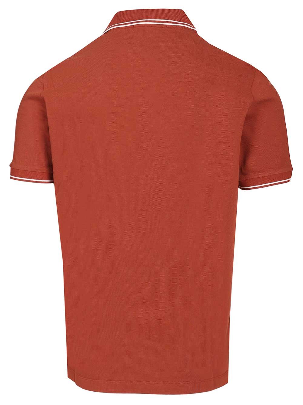 Organic Cotton Polo Shirt Red Elastane
