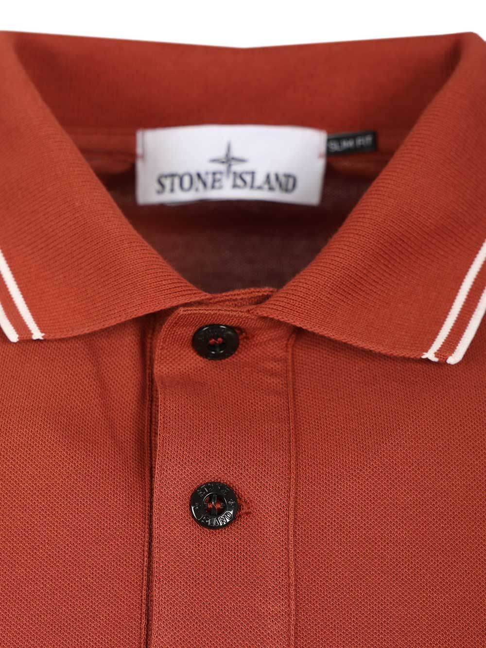 Organic Cotton Polo Shirt Red Elastane