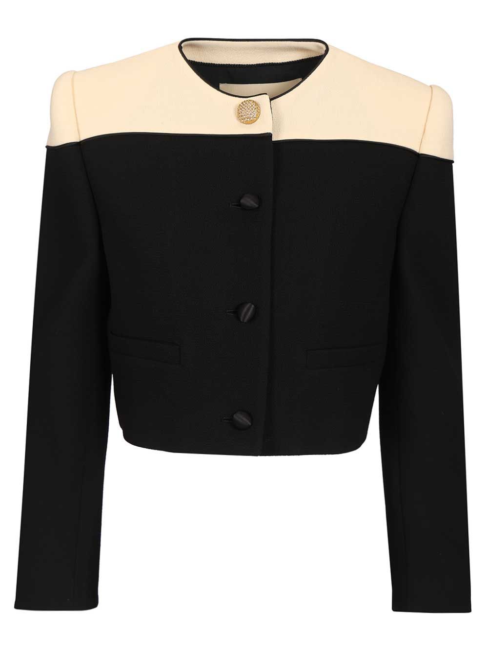 Two-tone wool jacket Black Knitwear