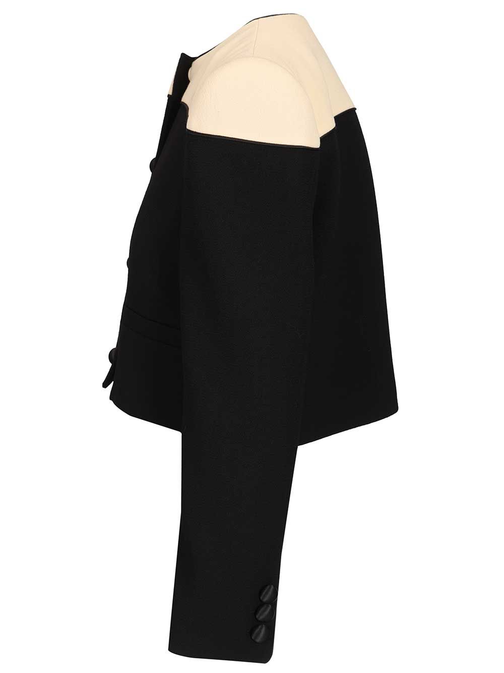 Two-tone wool jacket Black Knitwear