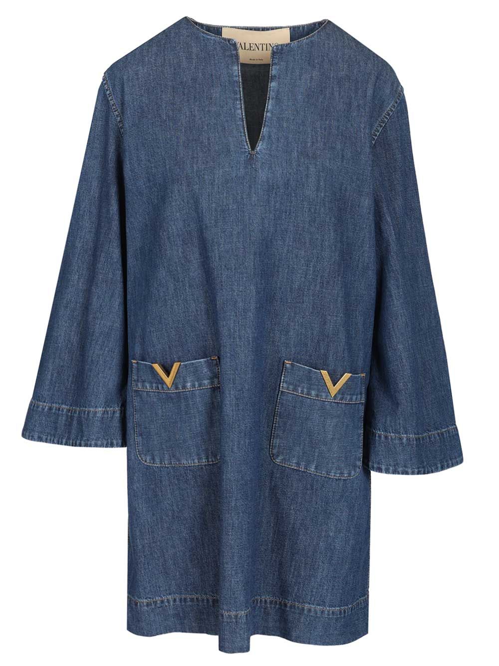 Chambray denim dress Blue Coexternal Fabric
