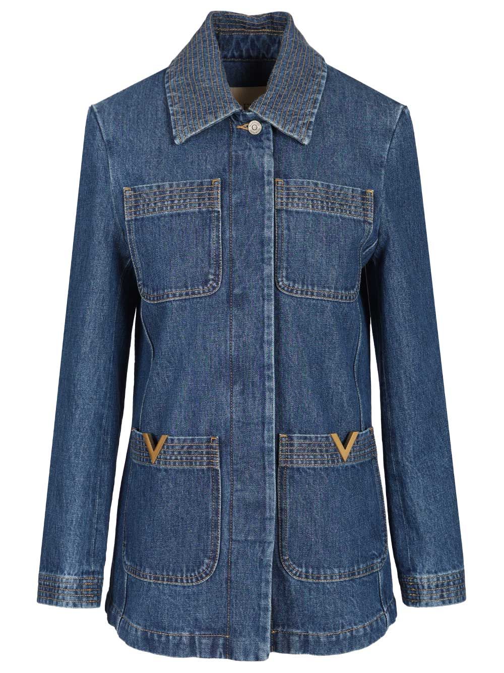 Denim Jacket Blue Cotton