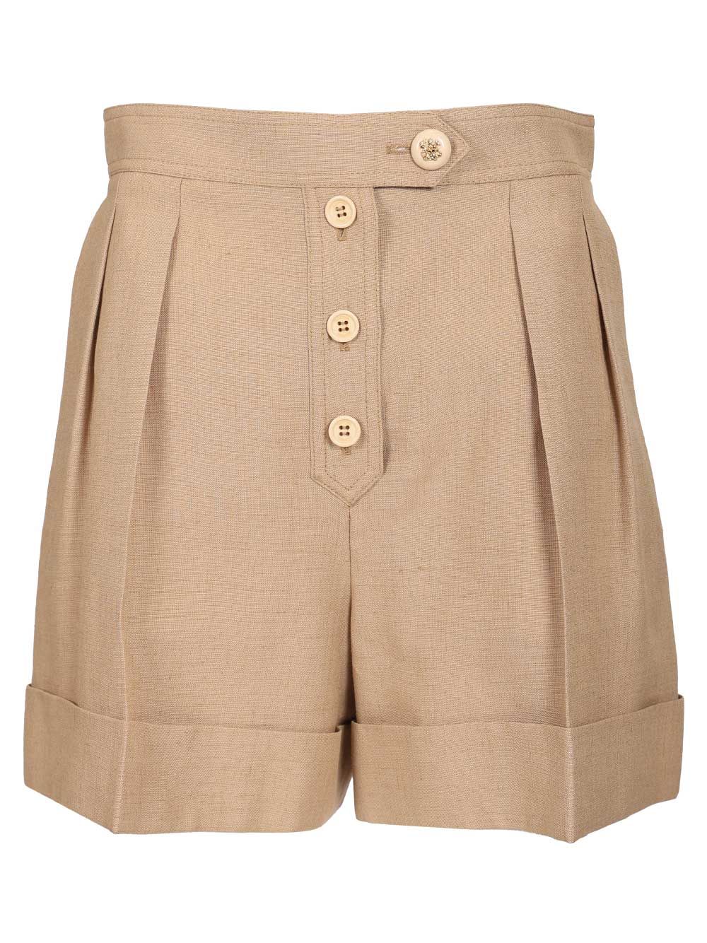 Linen and viscose shorts Beige Viscosa Lino Trousers