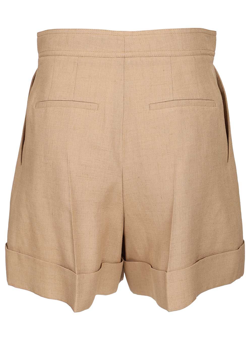 Linen and viscose shorts Beige Viscosa Lino Trousers