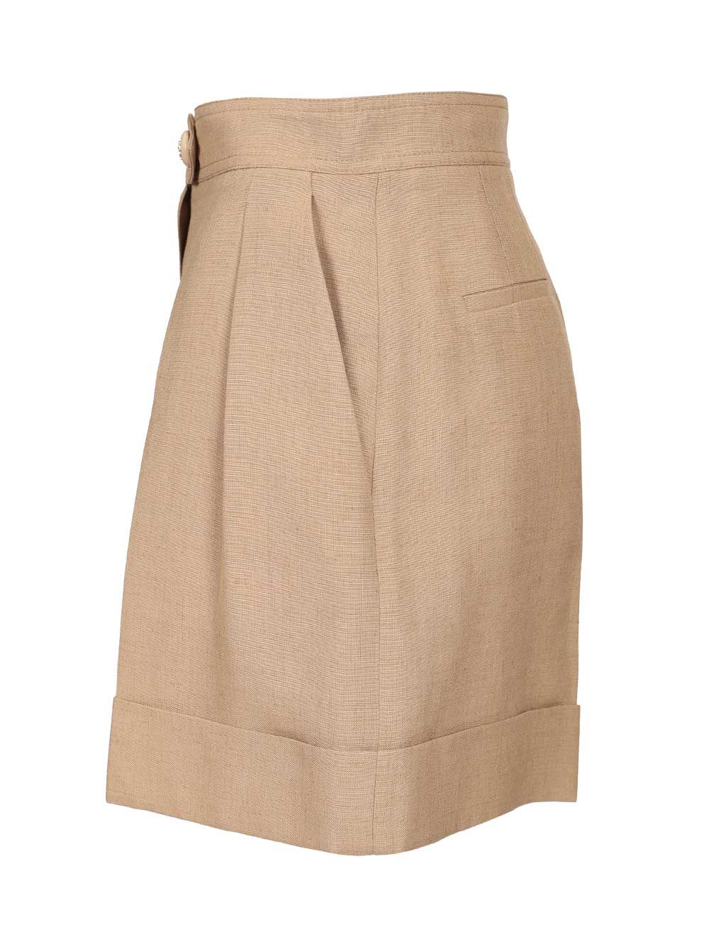 Linen and viscose shorts Beige Viscosa Lino Trousers
