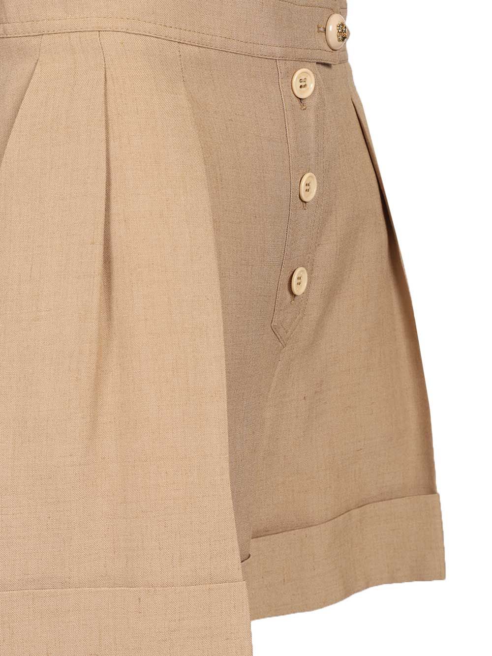 Linen and viscose shorts Beige Viscosa Lino Trousers