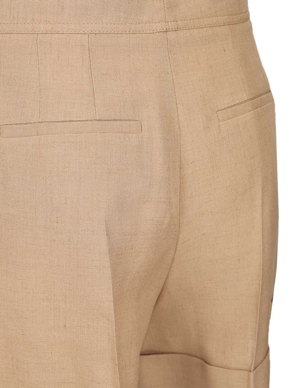 Linen and viscose shorts Beige Viscosa Lino Trousers