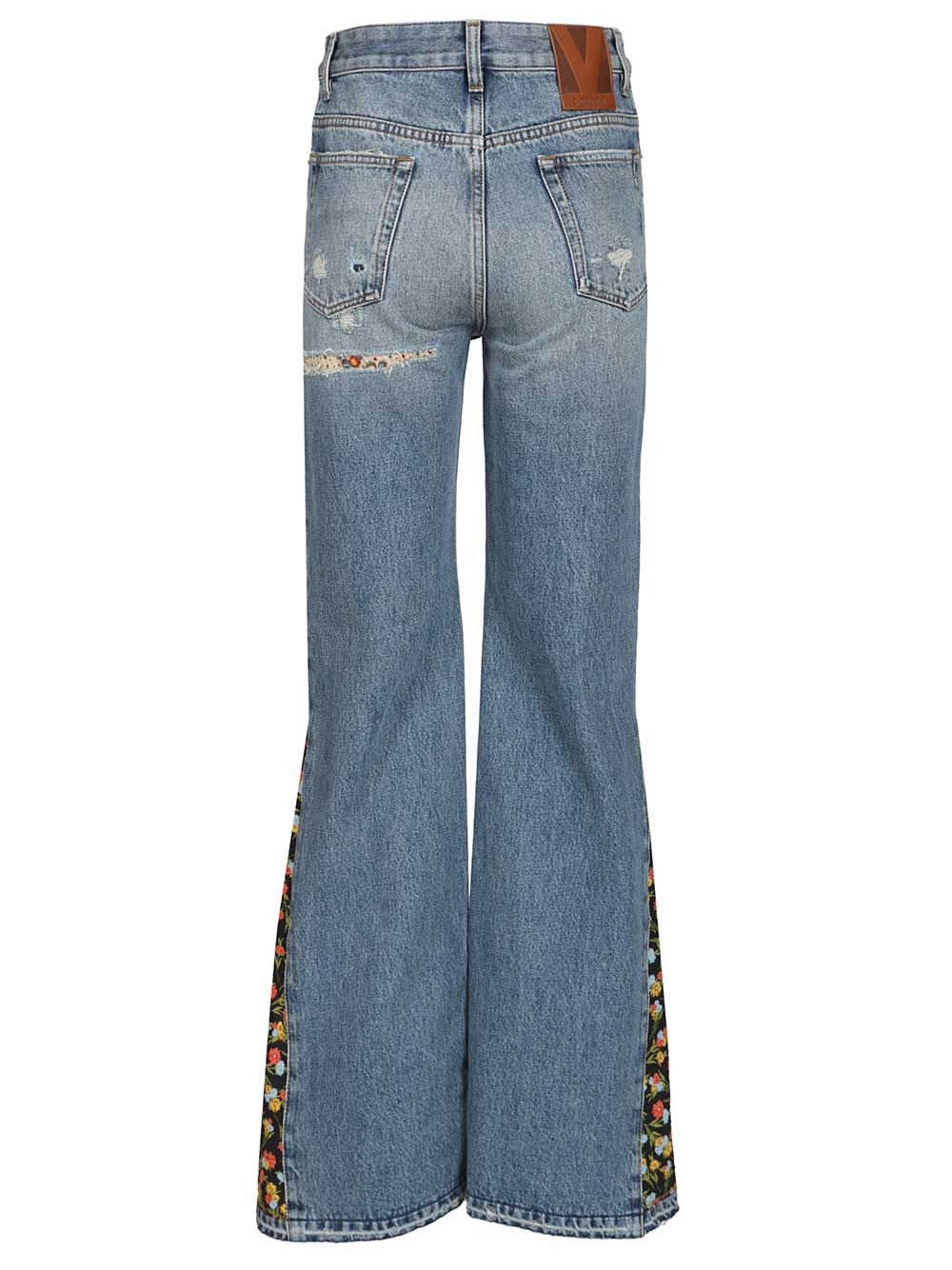 Flared Jeans Blue Cotton
