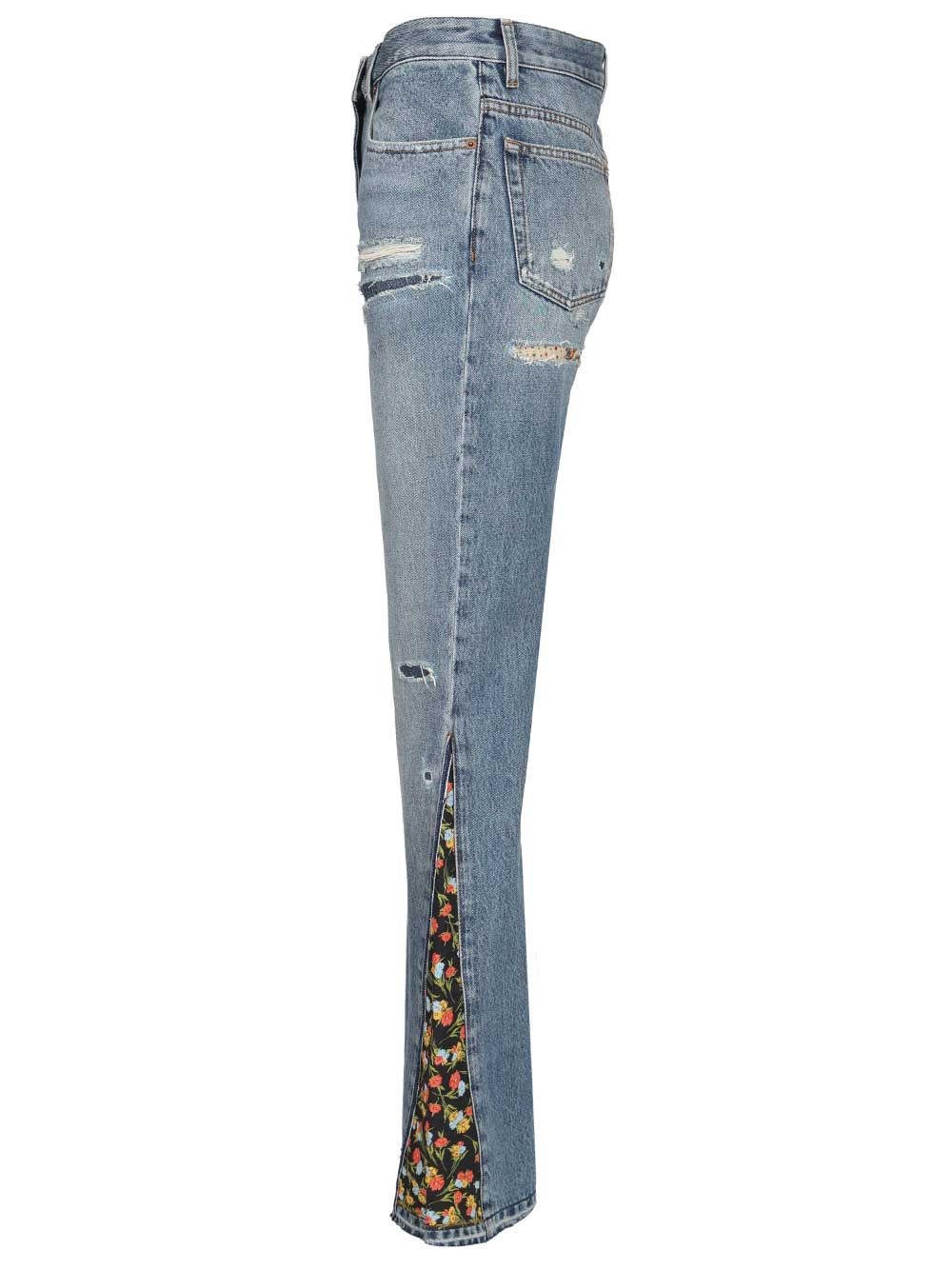 Flared Jeans Blue Cotton