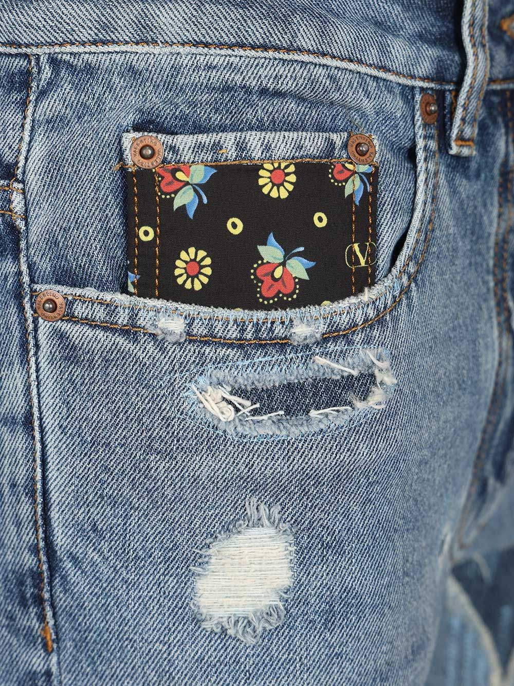 Flared Jeans Blue Cotton