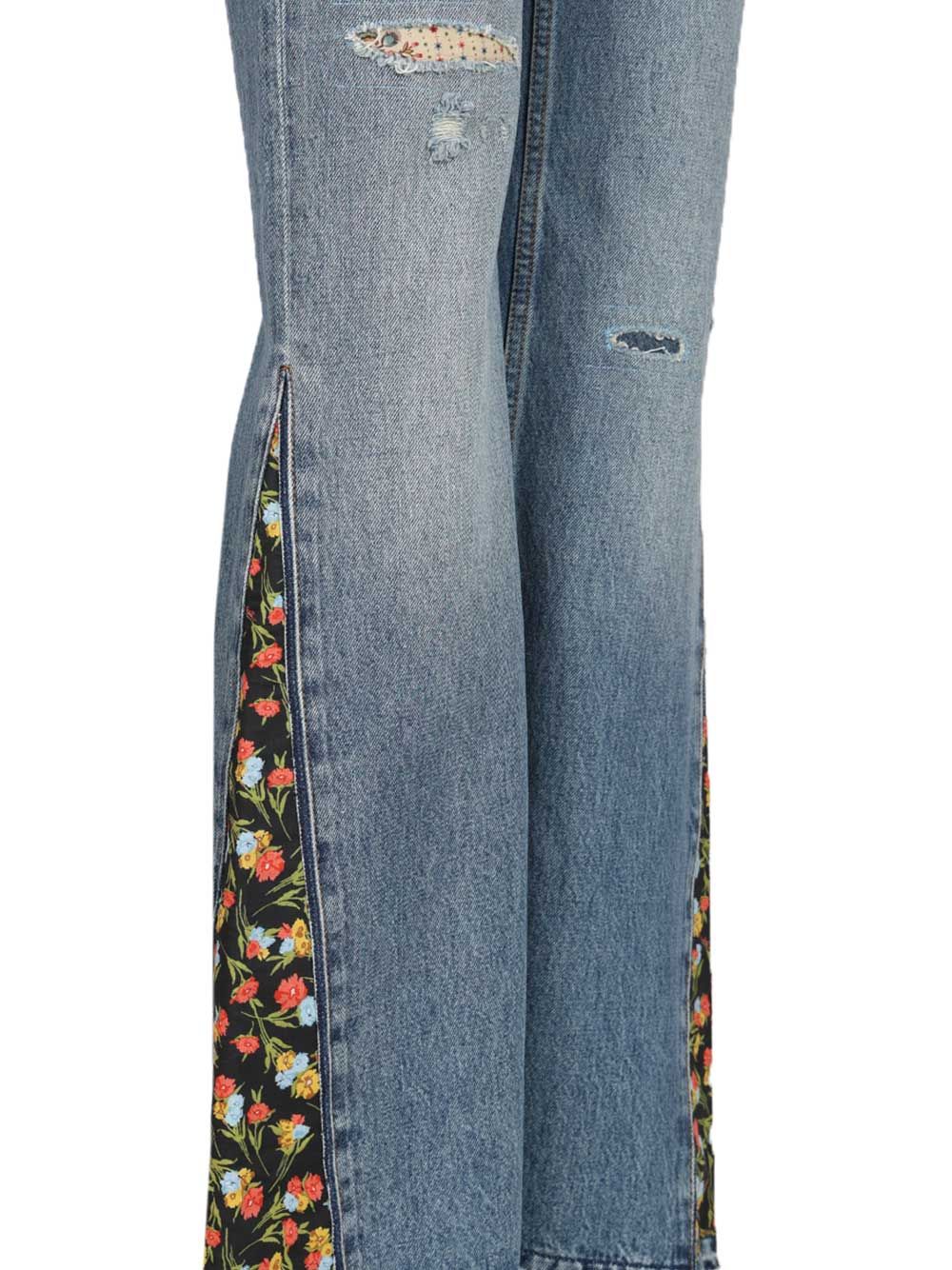 Flared Jeans Blue Cotton