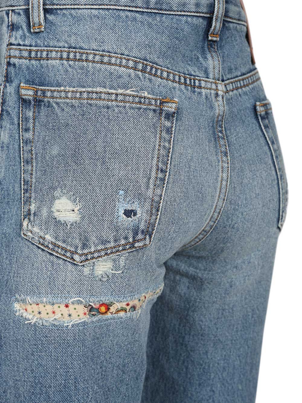 Flared Jeans Blue Cotton