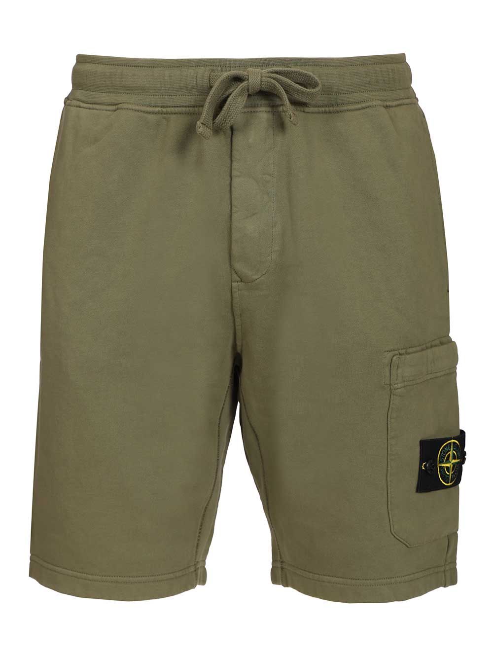 Organic Cotton Fleece Bermuda Shorts Green Trousers