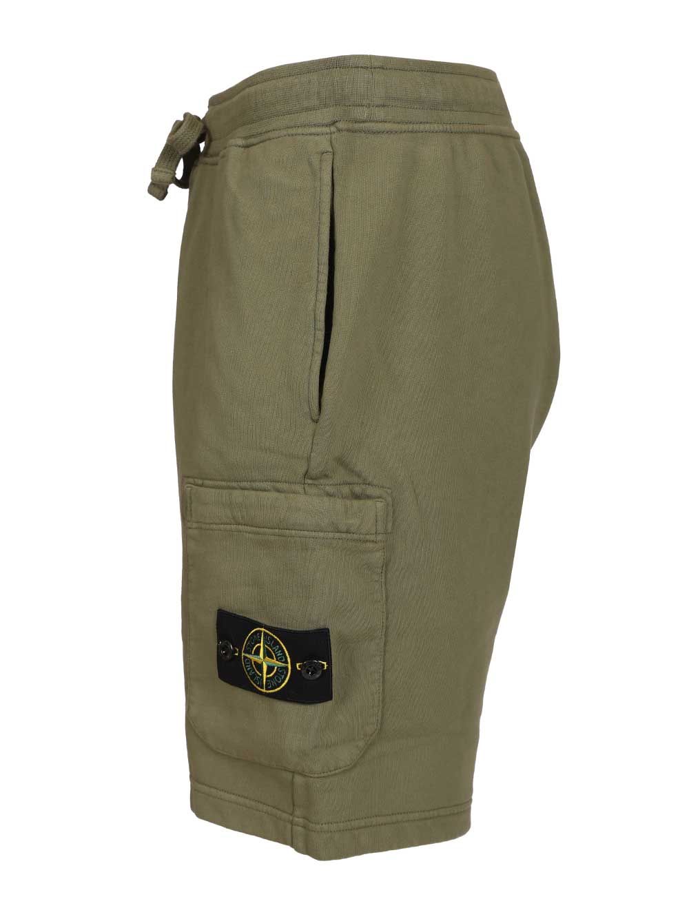 Organic Cotton Fleece Bermuda Shorts Green Trousers
