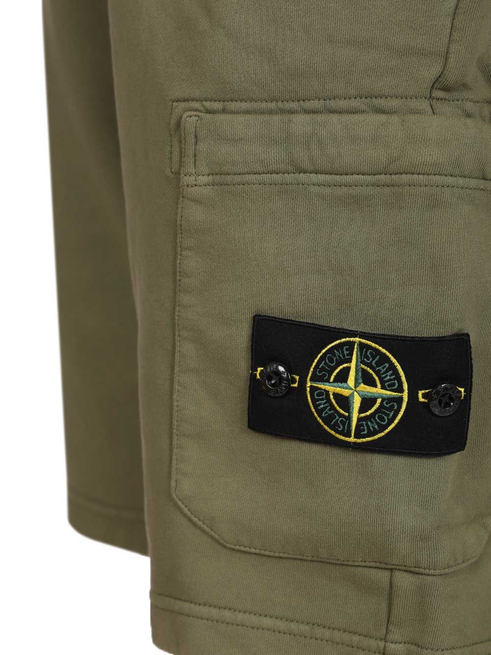 Organic Cotton Fleece Bermuda Shorts Green Trousers