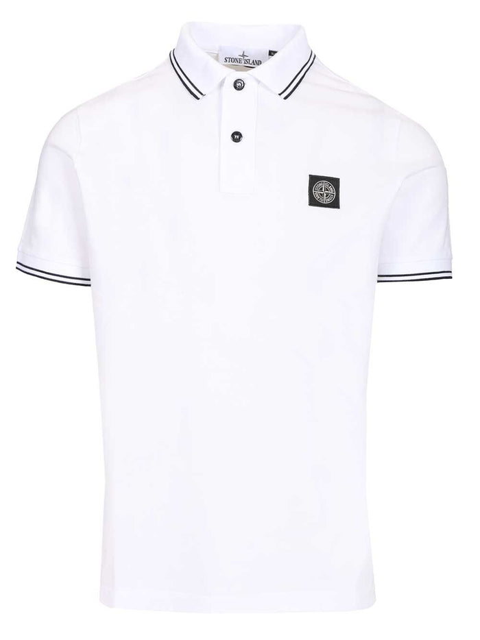 Organic cotton polo shirt White Elastane