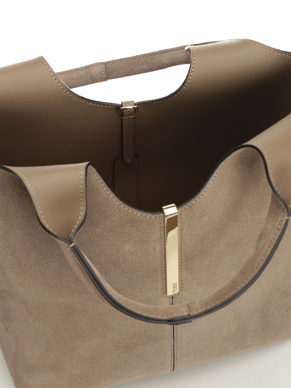 Mini Tote Shopping Bag Beige Calfskin Handbags