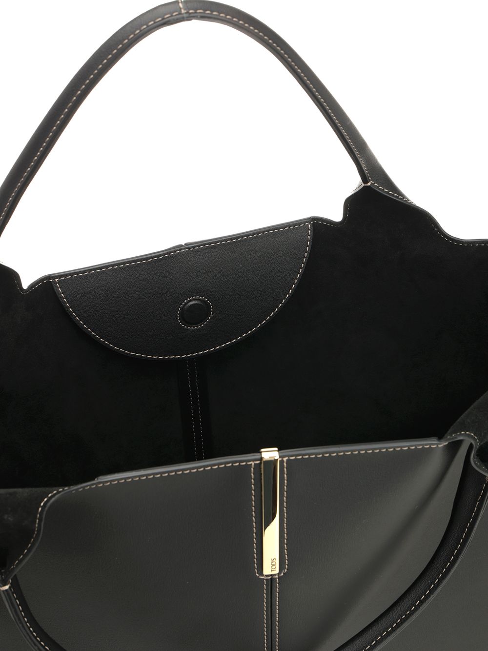 Small Leather Shopping Bag Black Calfskin Handbags