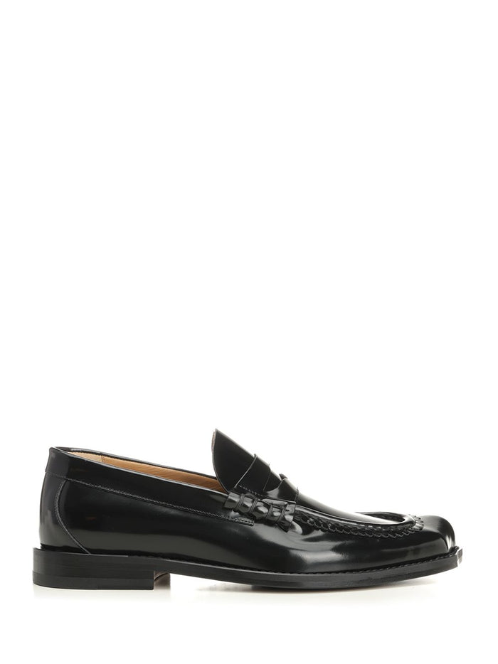 Black Coin Moccasin Calf Leather Loafers