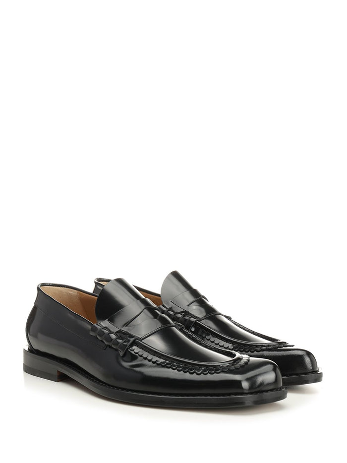 Black Coin Moccasin Calf Leather Loafers
