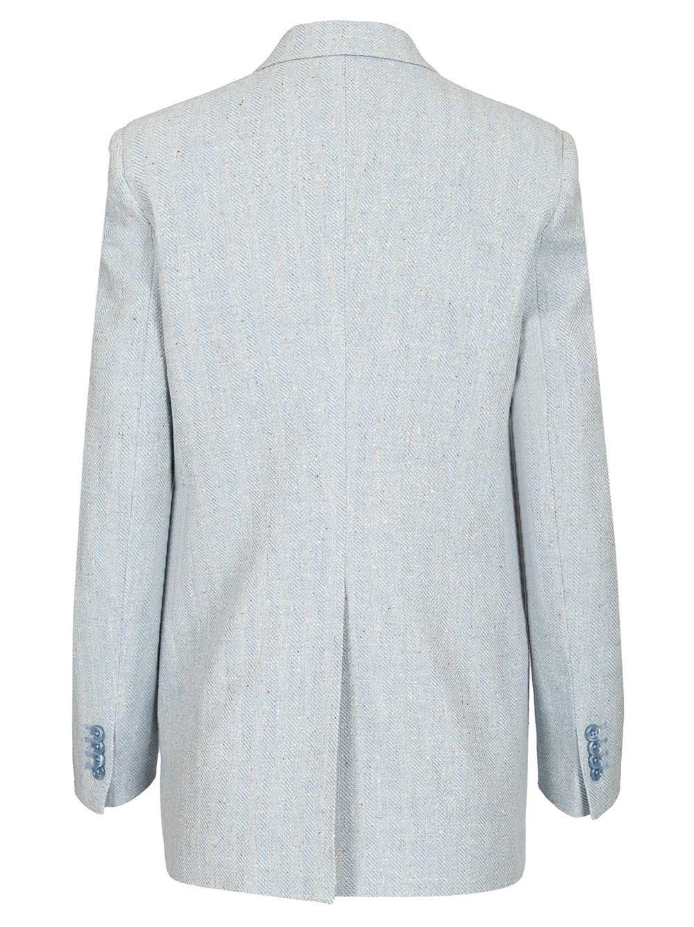 Oversized Double-Breasted Blazer Light Blue Jacket