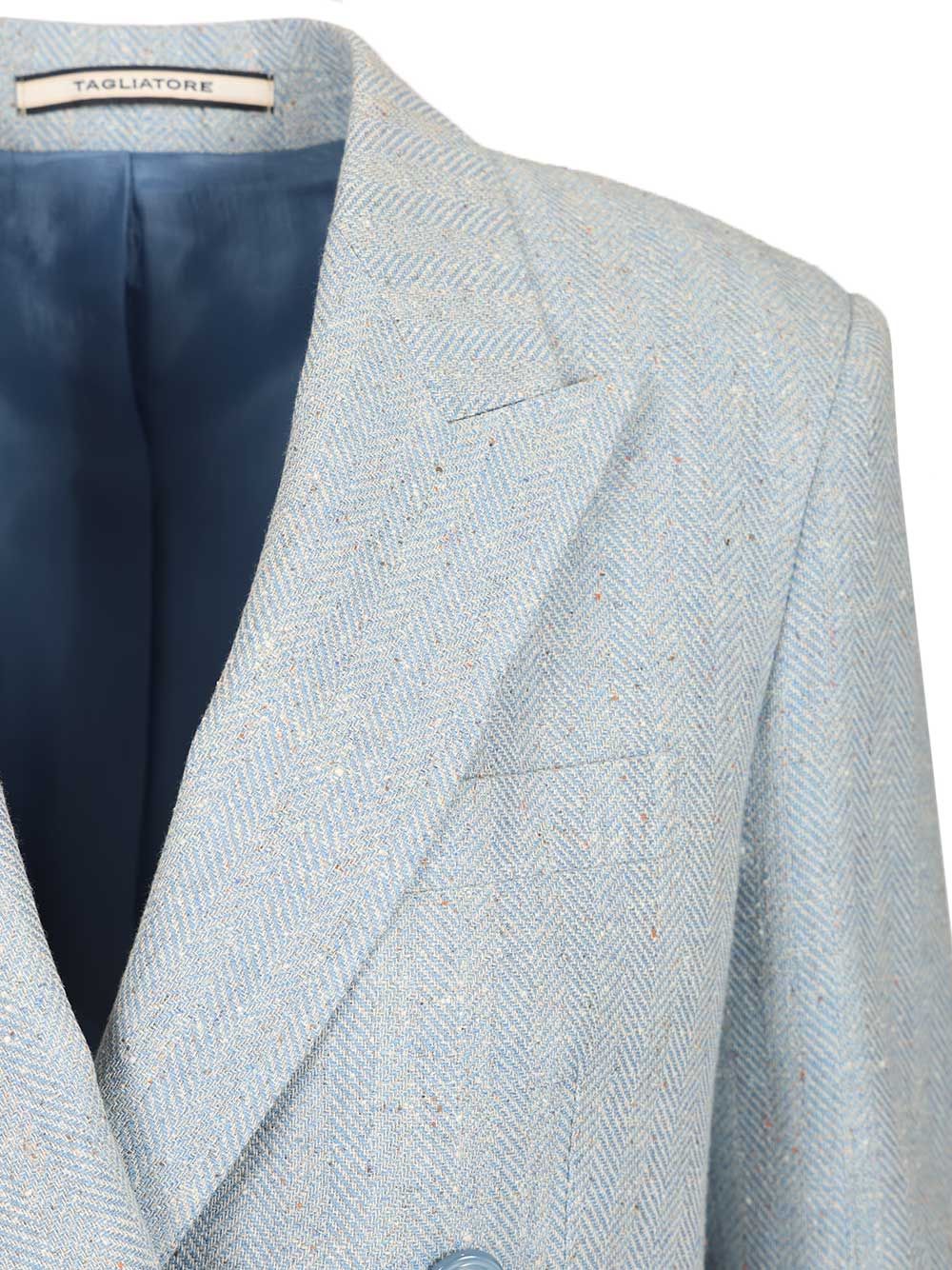 Oversized Double-Breasted Blazer Light Blue Jacket