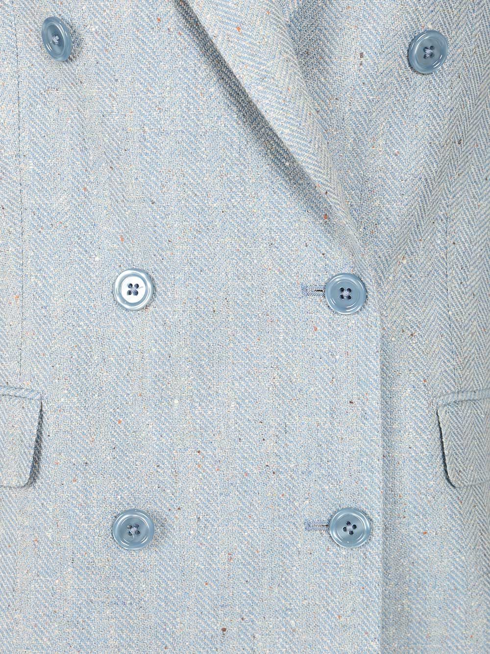 Oversized Double-Breasted Blazer Light Blue Jacket