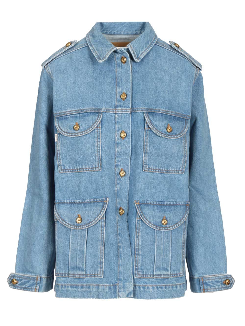 Nariida Maya Saharan Jacket Light Blue Cotton