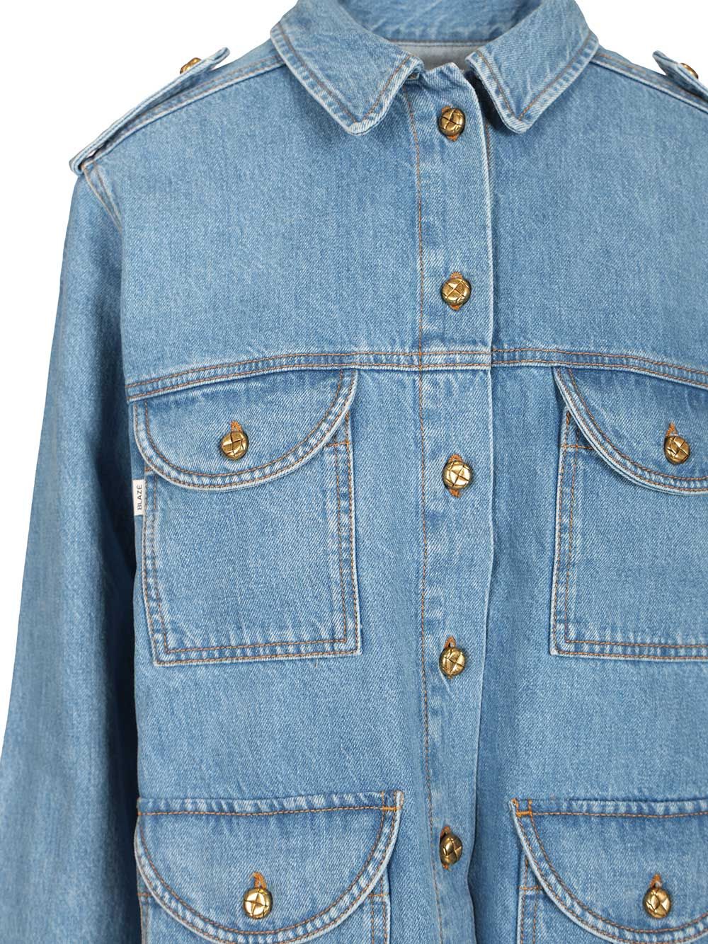 Nariida Maya Saharan Jacket Light Blue Cotton