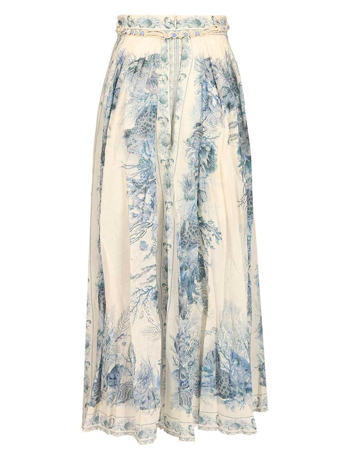 Wanderlust A-line Maxi Skirt Blue Cotton