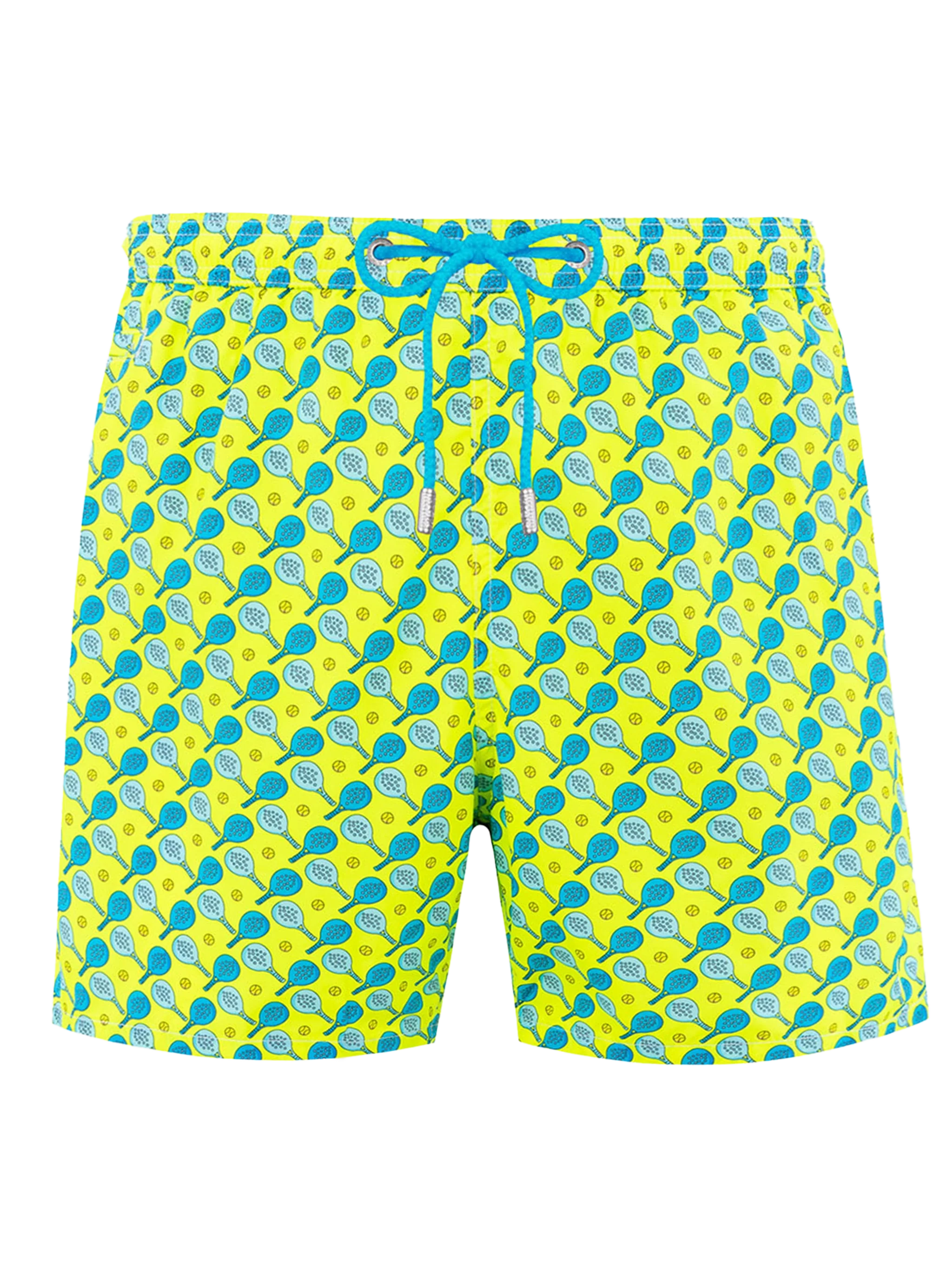 Man Lightweight Fabric Swim-Shorts Lighting Micro Fantasy With Padel Print Yellow Swimshort