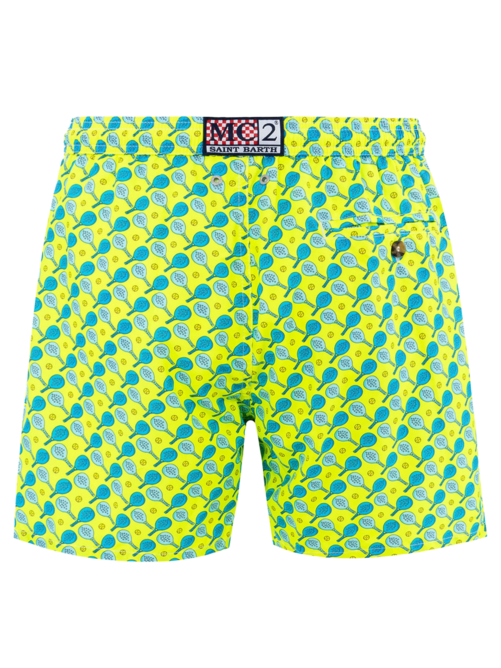 Man Lightweight Fabric Swim-Shorts Lighting Micro Fantasy With Padel Print Yellow Swimshort