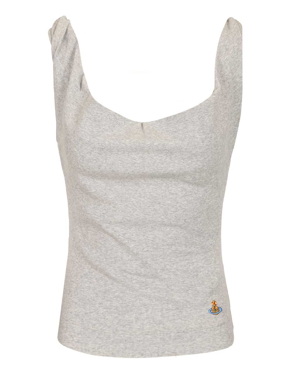 Anna top Grey Cotton Elastane Tops