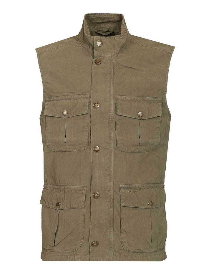 Corbridge Casual Vest Green Cotton Jacket