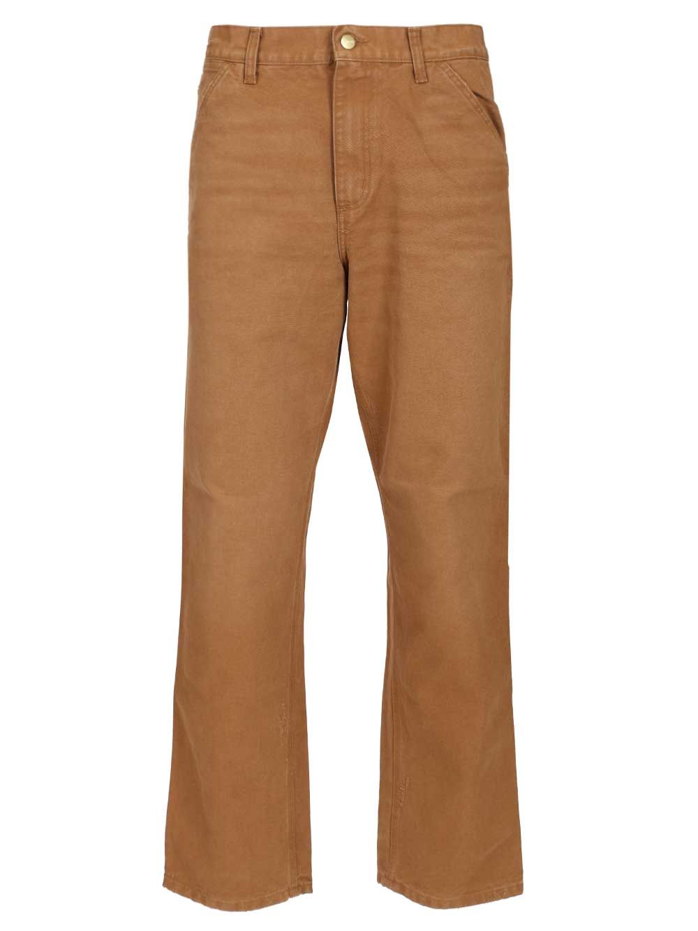 Single Knee Pant Organic Cotton Brown Trousers