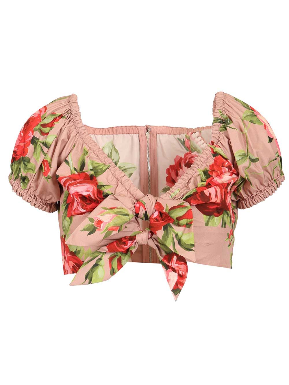 Rose bouquet print top Cotton Tops