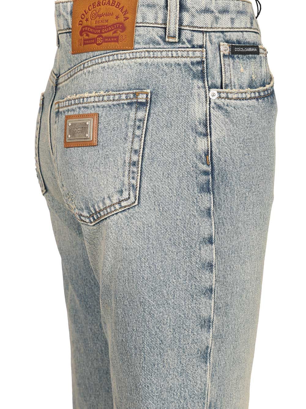 Straight Leg Jean Blue Cotton