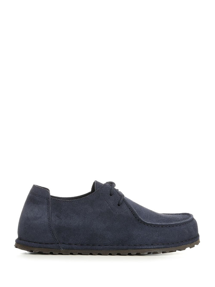 Utti Lace Suede Shoe Blue Calf Leather Lace-up