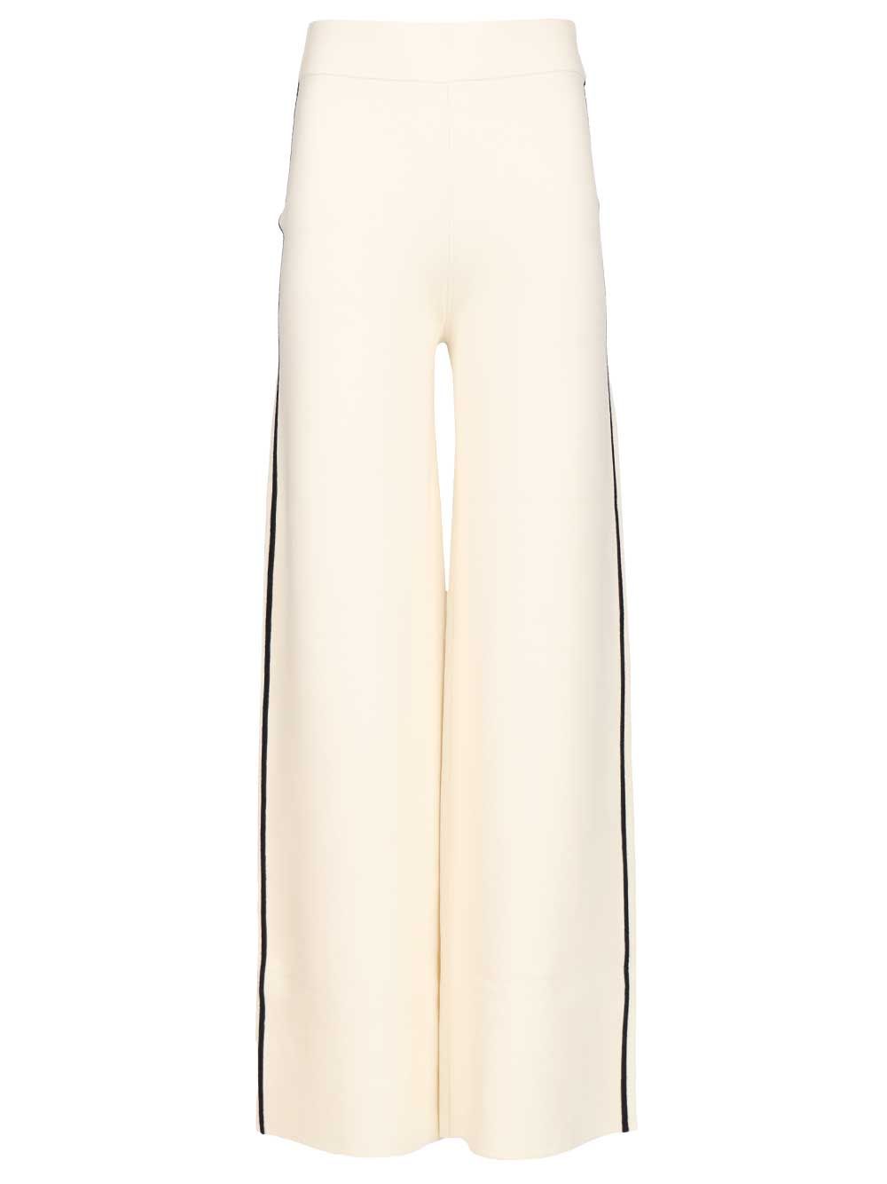 Palazzo Trousers White Viscosa