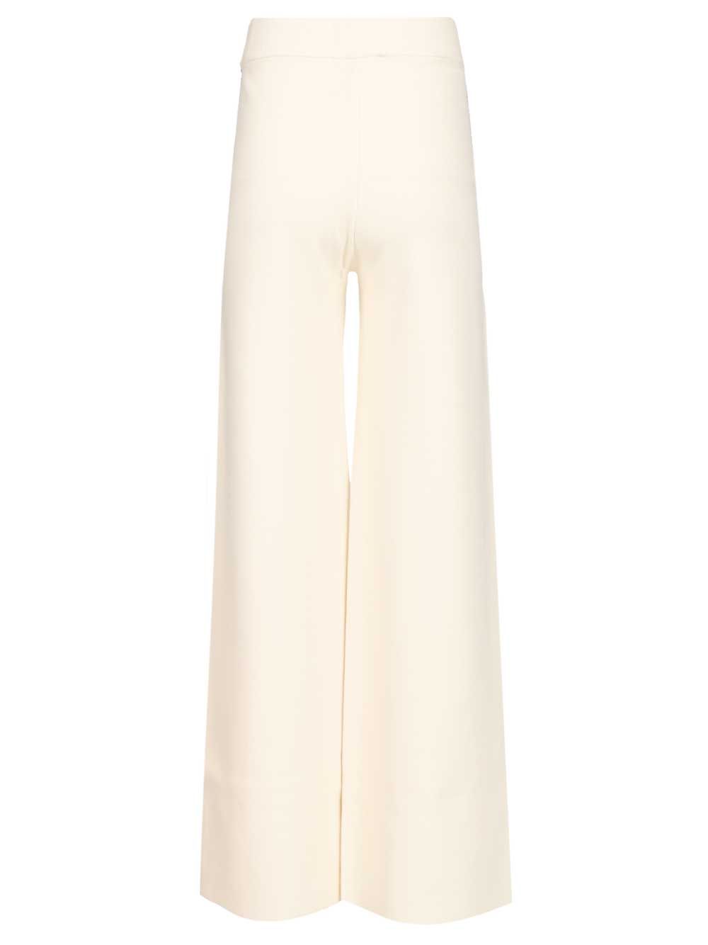 Palazzo Trousers White Viscosa
