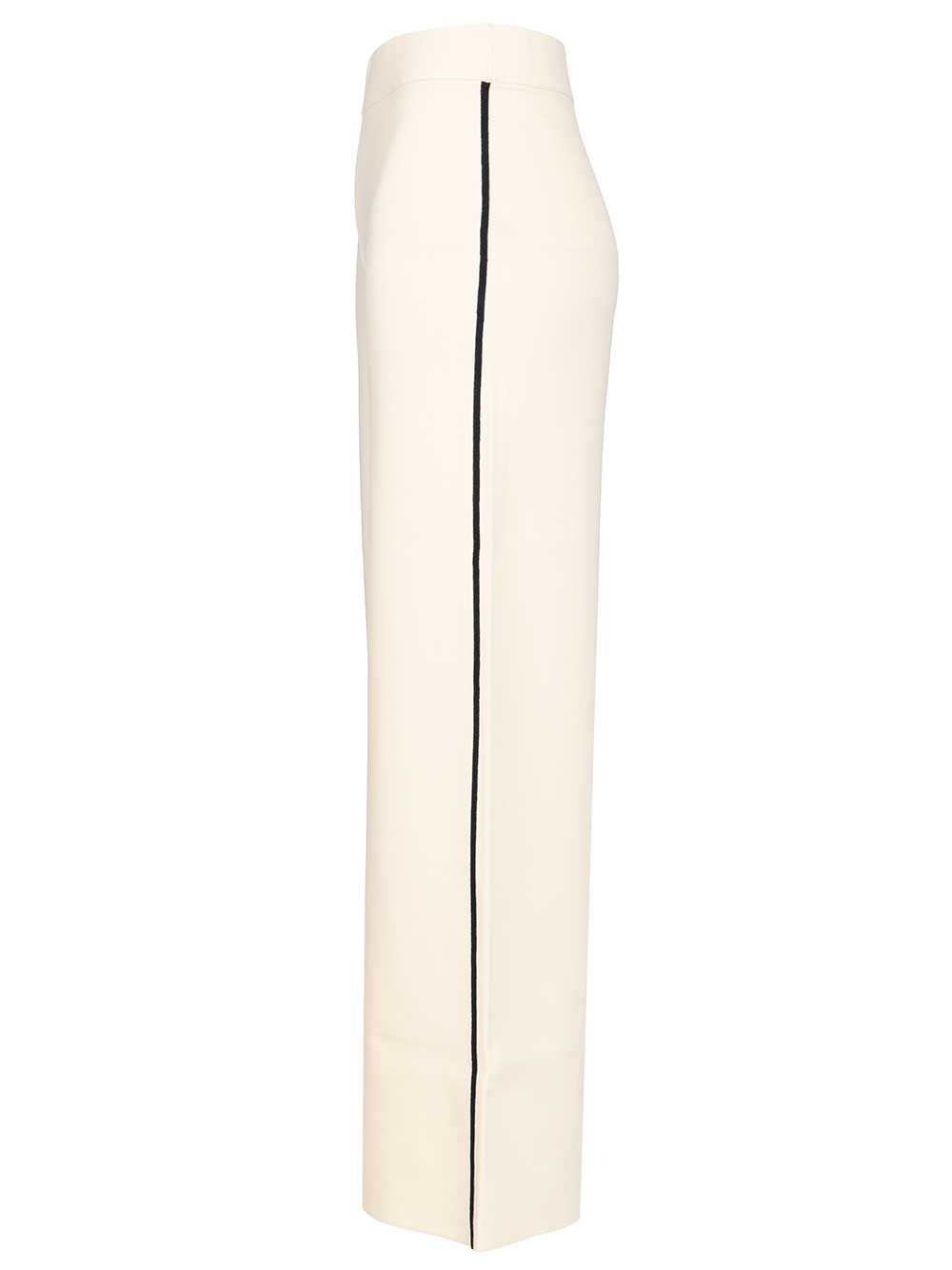 Palazzo Trousers White Viscosa