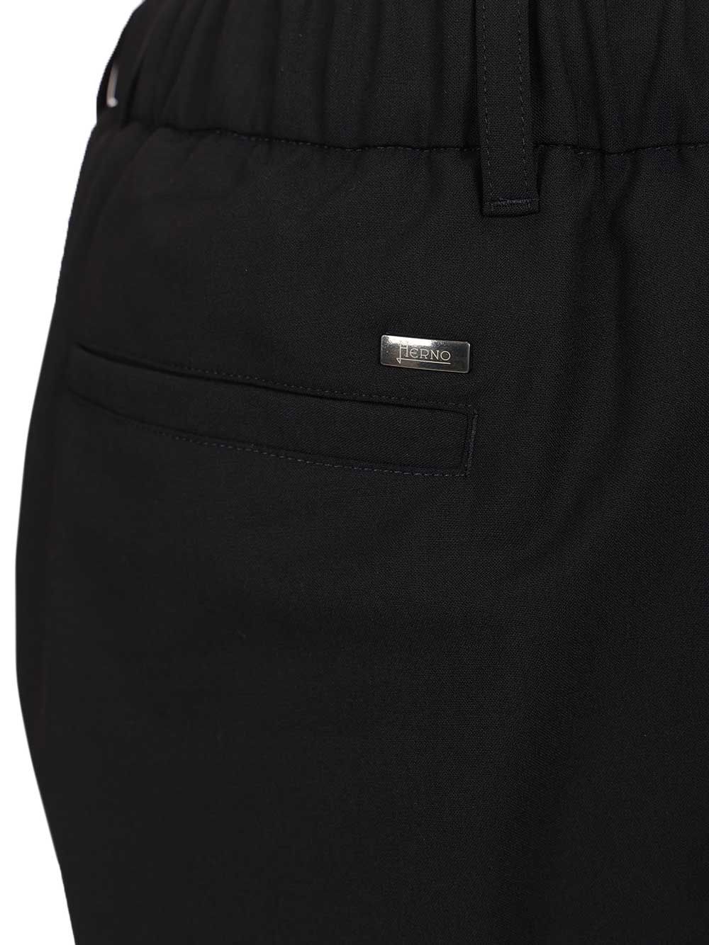 Stretch wool blend trousers Blue