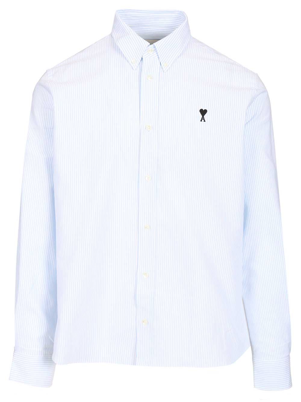 Classic Striped Shirt Light Blue Cotton